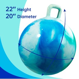 INPODAK Space Hopper for Kids 8 to 12, 20 Inches Hopping Ball for Age 9 10 11, Jumping Ball with Handle, Hop Ball Toy for Child Boys Girls Indoor Outdoor Garden Yard Game