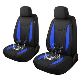 CAROMOP Waterproof Car Seat Cover Full Seats, Neoprene Seat Covers for Cars,Split Bench Compatible Car Interior Covers, Universal Fit Most Car Sedan Truck SUV(Black/Blue)