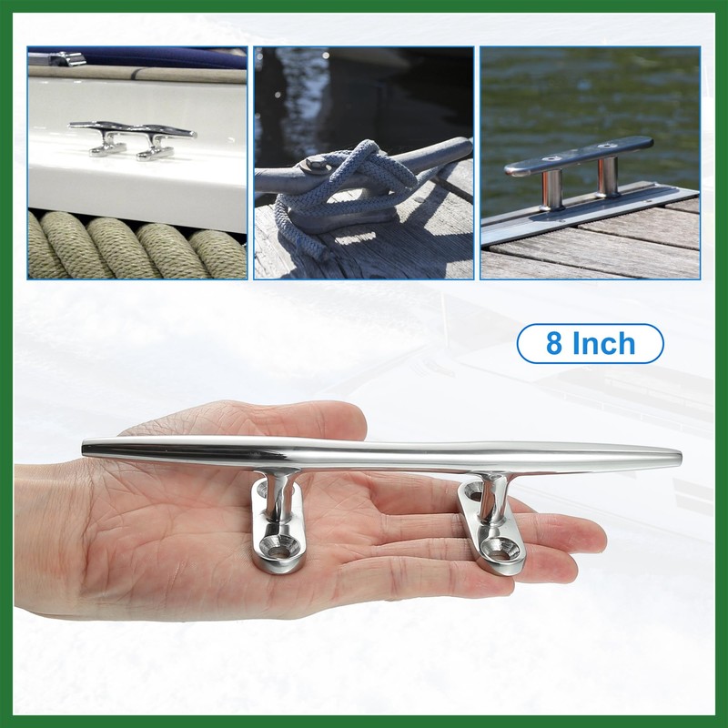 Motoforti 8 Inch Stainless Steel Flagpole Cleat Hook Boat Deck