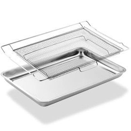 Air Fryer Tray Replacement for Frigidaire Oven Parts AIRFRYTRAY 24.1 x 16 Inches 304 Stainless Steel Frigidaire Air Fryer Basket Frigidaire Ready Cook Wall Ovens Air Fryer Rack 1 Set