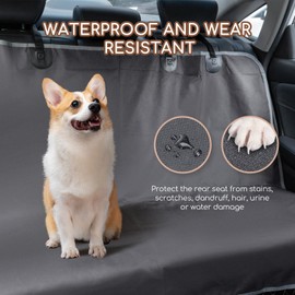 Nobleza Dog Car Seat Cover, No-Skirt Design Waterproof Nonslip Car Seat Cover for Dogs, Durable Scratch Proof Car Boot Liner Protector, Dog Seat Covers for Universal Cars Back Seats, 140 * 110CM, Grey