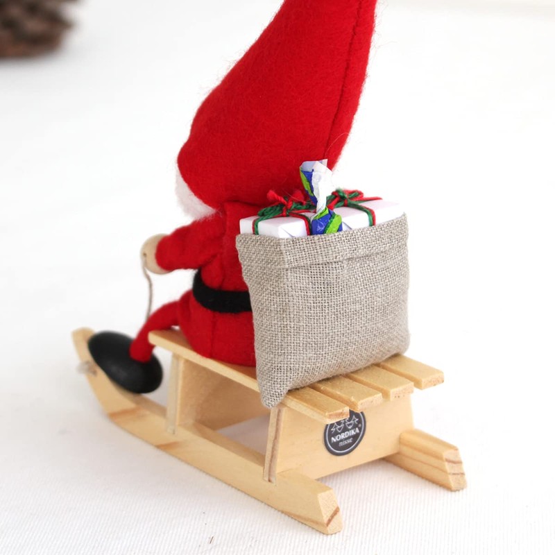 Nordika Nisse norudyika nisse Christmas Wooden Doll (Santa on Sled/Red/nrd120072)