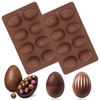 2-pack Easter Egg Silicone Molds for Cake Decorating,Peanut Butter Chocolate,