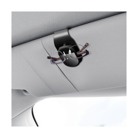 Sandfren Sunglass Holder for Car Visor, Vehicle Eyeglass Hanger Clip with Sponge Padded for Ticket Card, Automotive Interior Sun Glasses Mount Accessories, Universal for SUV Sedan Truck (Black)