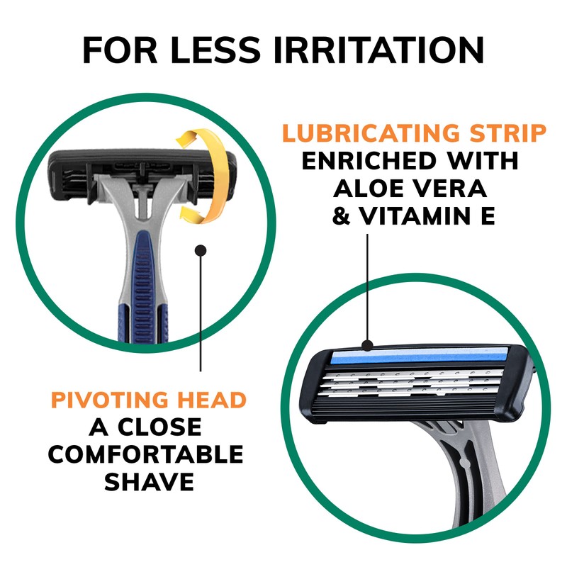 BIC Sensitive 3 Disposable Razors for Men With 3 Blades