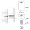 Sign Standoffs, Solid Aluminum 3/4"x 1"Sign Standoffs Screws, Sign Standoffs