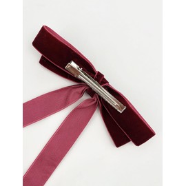 Floerns Hair Bows Hair Clip Hair Ribbon Metal Claw Slips Hair Accessories for Women Burgundy One-Size