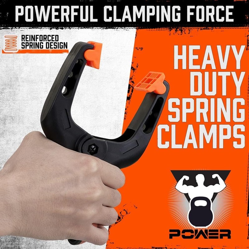 HORUSDY 4-Pack Spring Clamps Heavy Duty, 7-inch Large Plastic Clamps