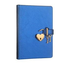 Victoria's Journals Heart Shaped secret diary for girls and Luxury Box Gift, Leather Cover, Lock journals for women, Cute Notebook size 13x18 cm, 320 pages (Blue)