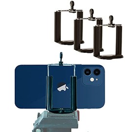 Set of 3 Smartphone and Tripod Mount Adapters for Standard ¼-20 Threaded Screw/Post - Black - 3 Pack