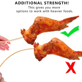 200 PCS Bamboo Skewers 12 Inch Wooden Skewer for BBQ，Appetizers, Fruit, Kebabs, Chocolate Fountain, Mini Burger, Sausage, Cocktail Picks for Drinks