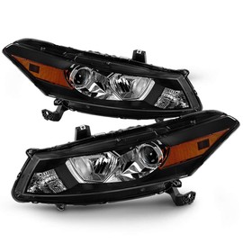 ACANII - For 2008-2012 Honda Accord 2-Door Coupe Black Housing Headlights Headlamps [Factory Style] Driver & passenger