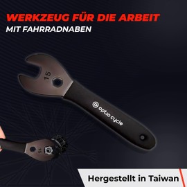 Optio Cycle Cone Wrench 15 mm - Bicycle Wrench Tool for Precise Maintenance | High Quality Hardened Steel Bicycle Spanner with Non-Slip Handle