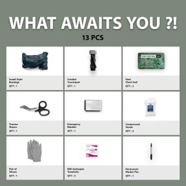 ASA Techmed Bleeding Control Kit | Gunshot Wound Trauma Kit | Comprehensive Bleed Stop Kit | IFAK Refill for Traumatic Blood Loss Emergencies - Ideal for Road Accidents | Active Shooter Prepper