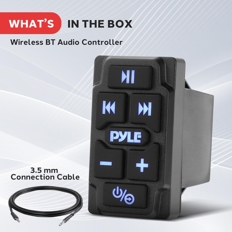 Pyle Rocker Switch Wireless BT Audio Controller, Waterproof Rated Marine