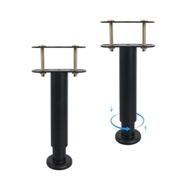 buccilly Adjustable Bed Support Legs, 7-12.6 Inches, Steel Center Support with Anti-Slip Base, 2-Pack, Black