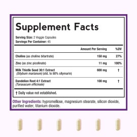 Doctor's Recipes Liver Support Supplement, Liver Cleanse, Detox & Repair, Milk Thistle Extract 60