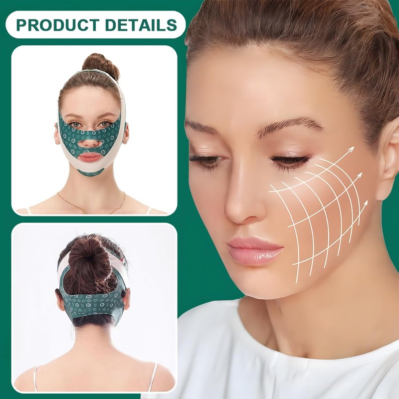 ZKGYUS Reusable chin strap, V-shaped chin face tightening band, face