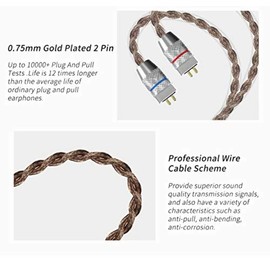 HiFi 4BA 1DD Cinco controladores híbridos en los oídos, monitores CCA C10 de alta resolución en los oídos/audífonos/auriculares con cable desmontable chapado en oro de 2 pines de 0,75 mm, (negro con