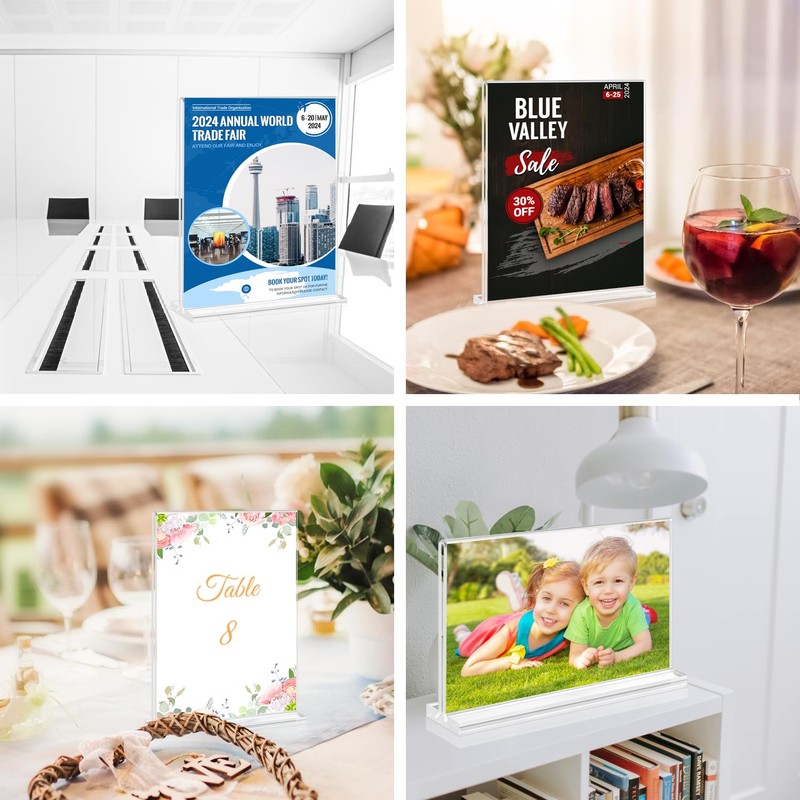 BlueValley Acrylic Photo Frame Pop Stand Menu Stand A5 Horizontal