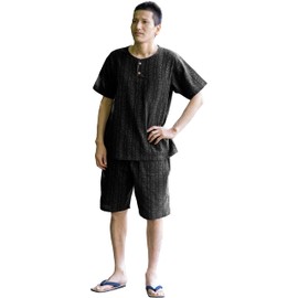 Wata no Sato Jinbei, Woven Kurume Cotton, Home Wear, Work Wear, Made in Japan - Chalkboard Clamps