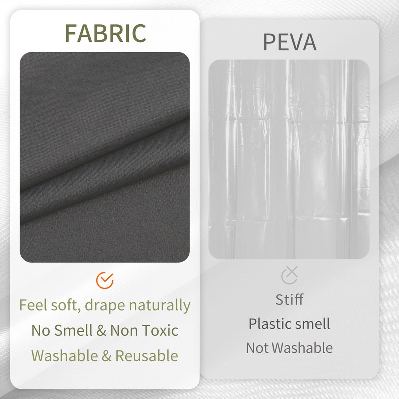 ALYVIA SPRING Extra Long Fabric Shower Curtain Liner Waterproof -