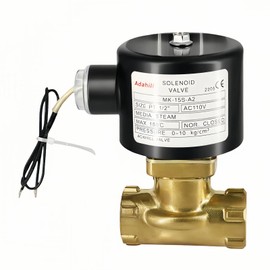 High Temperature Brass Solenoid Valve 1/2" NPT AC110V - Normally Closed Electric Valve for Steam, Water, Oil Applications - 180°C Working Temp, 145 PSI
