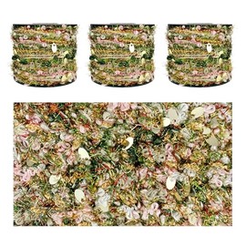 CHENURORA Artisanal Yarn Collection Multifiber Fancy Yarn with Sequins for Knitting Crocheting Crafts DIY, Set of 3 Rolls (Christmas Green & Gold)