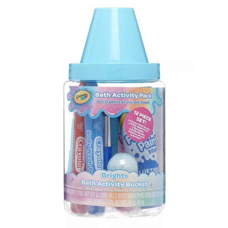 CRAYOLA BATH ACTIVITY PACK 12PCS FINGER PAINT BODY WASH SPONGES