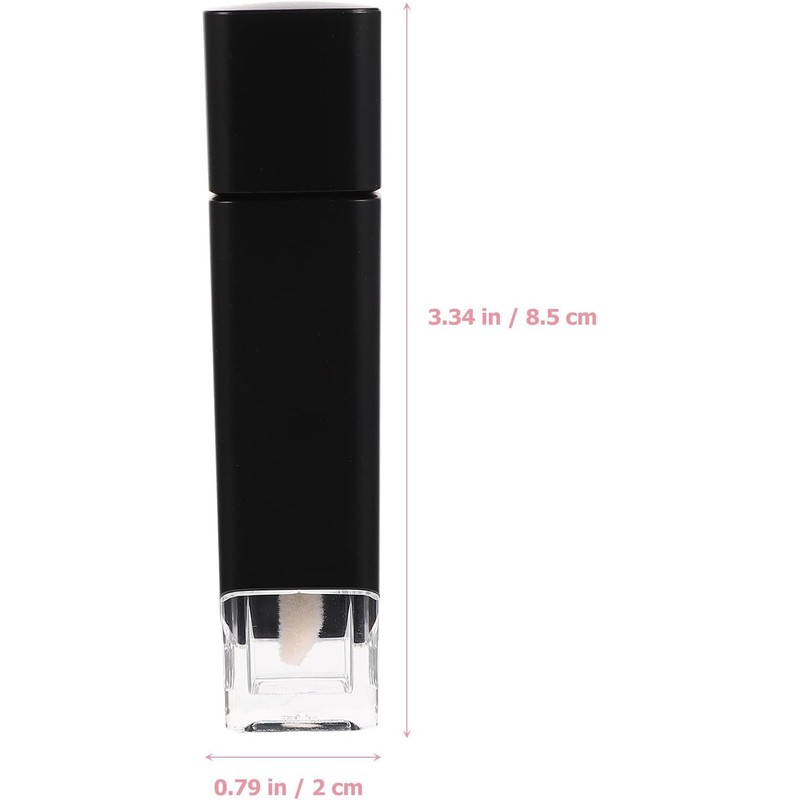 Tubo de Brillo Labial de Plástico 5g, 4 Piezas Negras