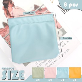 8pcs Small Makeup Bag for Purse, Snap Closure Organizer Pouch, Small Cosmetic Bag for Purse, Lipstick Bag Coin Purse Pouch for Women (Multicolor)