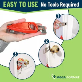 Mega Format 100 QTY - Hotel Door Locks for Travelers, Portable Door Locks, No Key Lock
