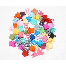 Fok Set Of Multi Color 3 Pairs Tik Tak Hairpins & 3 Pairs Mini Clutchers For Babies (Random Designs)