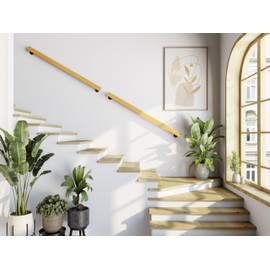 CraftVie 4FT Wood Stair Handrails Wall Mount – Non-Slip Indoor & Outdoor Railing for Stairs, Corridors, Patios, Lofts, and Kindergartens