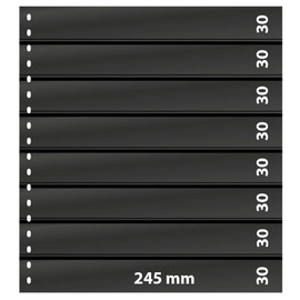 LINDNER Das Original Omnia Einsteckblatt mit 8 Streifen (30 mm) pro Seite, schwarz, 10er-Packung