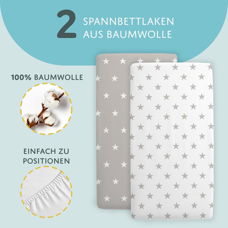 Fitted Sheet Baby Fitted Sheets Set of 3: 120 x