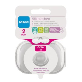 MAM Breastfeeding Cap Size M (Diameter 20 mm) Set of 2, Extra Soft Nipple Caps for Protection during Breastfeeding, Nipple Protection for Maximum Skin Contact Between Mother and Child