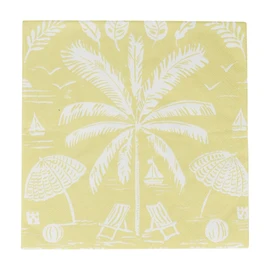 Caspari Palms And Parasols Key Lime Luncheon Napkins - 20 Luncheon Napkins per Pack, 2 PACKS