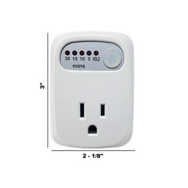 SIMPLE TOUCH Auto Shut-Off Safety Outlet, 30 min 15 min 10 min 5 min Countdown Timer with Hold Option (2 Pack)