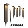 EDISHINE 6 Pack Low Voltage Landscape Lights, Square Modern Aluminum