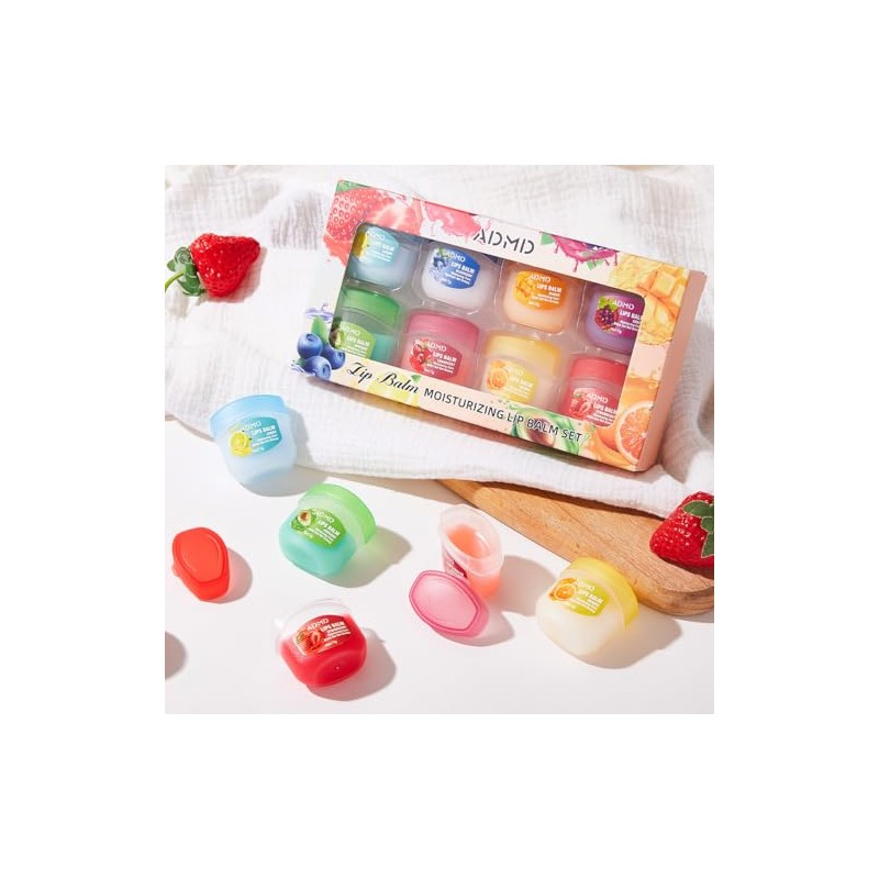 Labial Hidratante, 8PCS Blsamo Labial Seleccin Natural, with Vitamin E