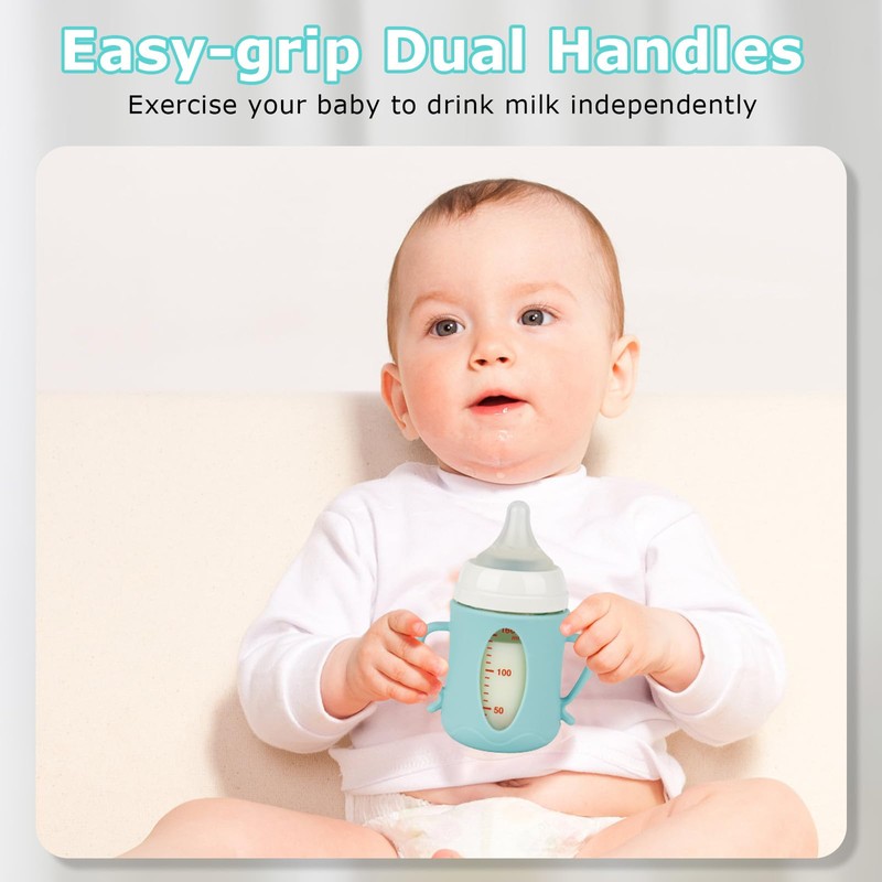 Silicone Sleeves for Pigeon Baby Bottles 5.4oz,Anti Breakage Glass Baby
