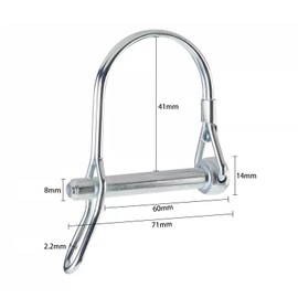 Leliafleury 5Pcs Shaft Locking Pin 8mm x 60mm Safety Coupler Pin With Round Arch for Farm Lawn Trailers Garden