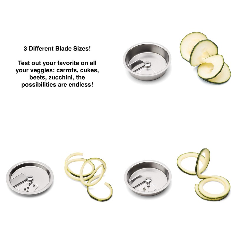 Jarware 3 in 1 Mason Jar Spiralizer Lid, Wide Mouth,