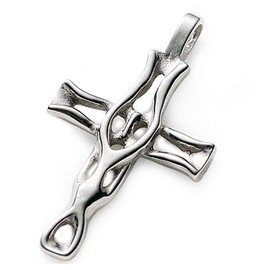 Leger T08 Pendant Top, Cross Titanium, Top Only, Made in Japan, Hypoallergenic, Titanium Metal
