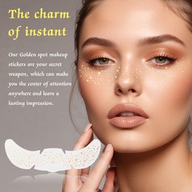 Suhunide Holographic Multicolor Glitter Freckles Face Patches, Waterproof Sparkle Face Glitter Speckles Patche for Women Festivals, Concerts, Parties -12pcs