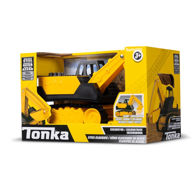 Basic Fun Tonka Mini Steel Classics Excavator - Steel Construction,