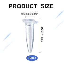 70 Pcs Centrifuge Tube, 1.5ml Test Tubes Sample with LidIdeal Graduated, Clear Micro Conical Centrifuge Tubes for Laboratory, Centrifuge Vials for Sample Storage and Processin