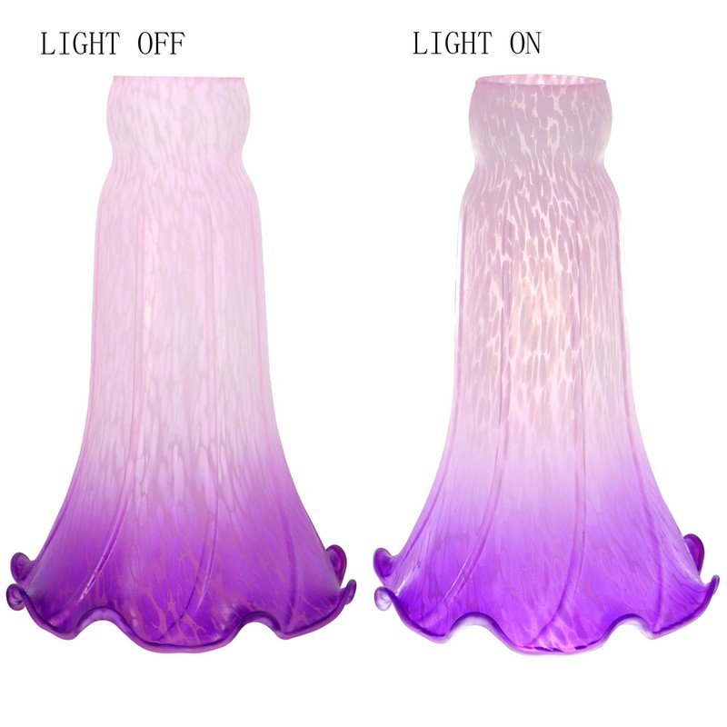 HWDFEI Lily Flower Glass Lampshade Replacement, 3 Pack,Tulip Style Table