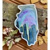 Chicago Illinois Night Sky Cityscape City State Sticker Map State